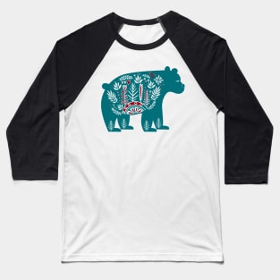 Scandinavian Bear Christmas Baseball T-Shirt